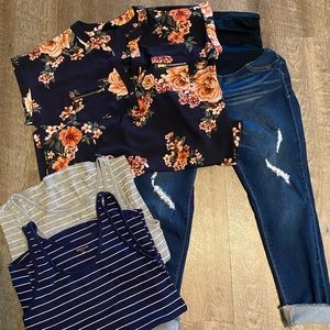 Maternity Lot - SZ Large (floral shirt XL)